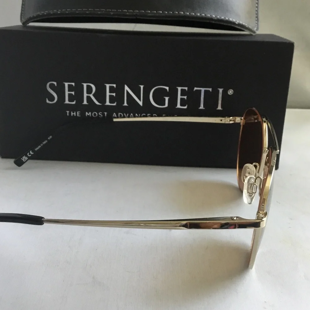 Serengeti Odell Polarized Gold Frame Sunglasses with Brown Lenses